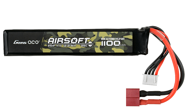 Gens Ace 25C 1100mAh 3S1P 11.1V Airsoft LiPo Battery T-Plug